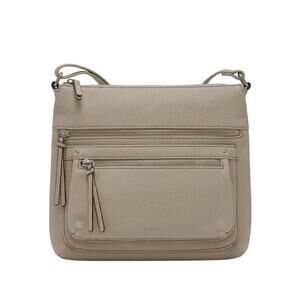 Relic by Fossil Multi Zip Medium Crossbody Bag Taupe Faux Leather